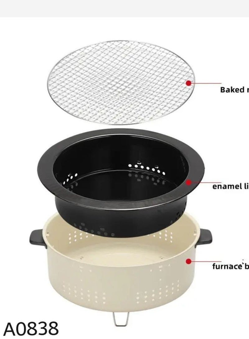Ideal for holidays, camping, events, and family gatherings, this portable grill is perfect for direct grilling and suitable for chicken, kofta, meat, and vegetables. It's easy to clean and comes in multiple colors. - Image 1